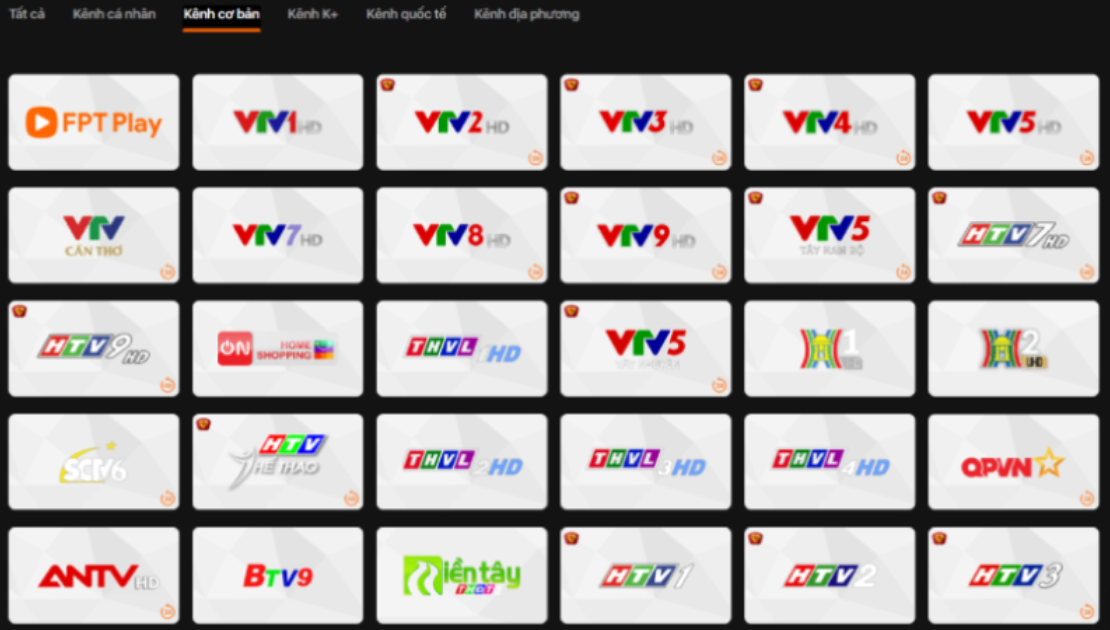 Truyền hình FPT Play gồm những kênh giải trí nào?