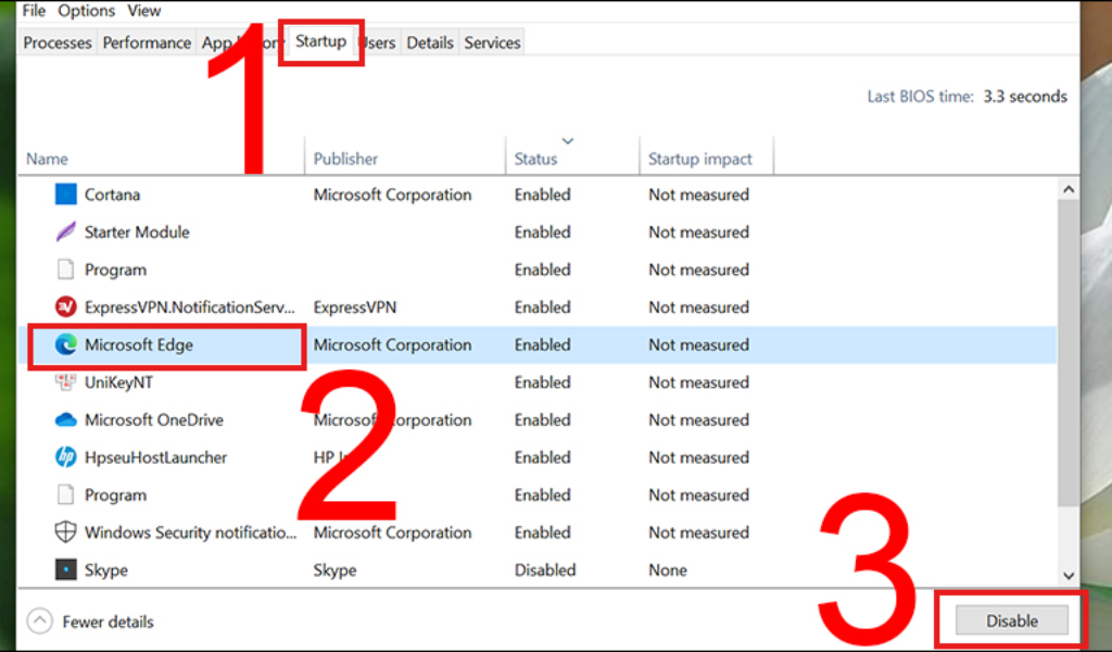 Tắt các ứng dụng không cần thiết