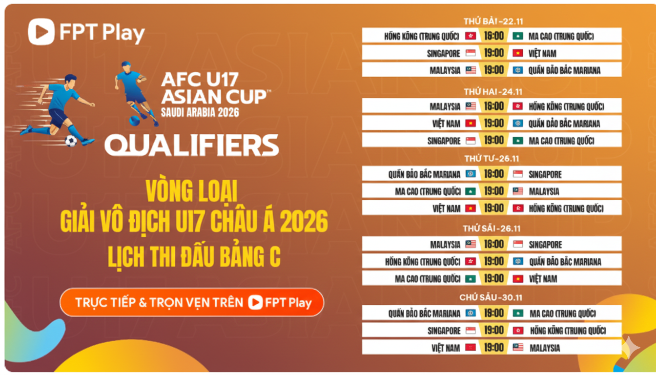 Lịch giải đấu U17 