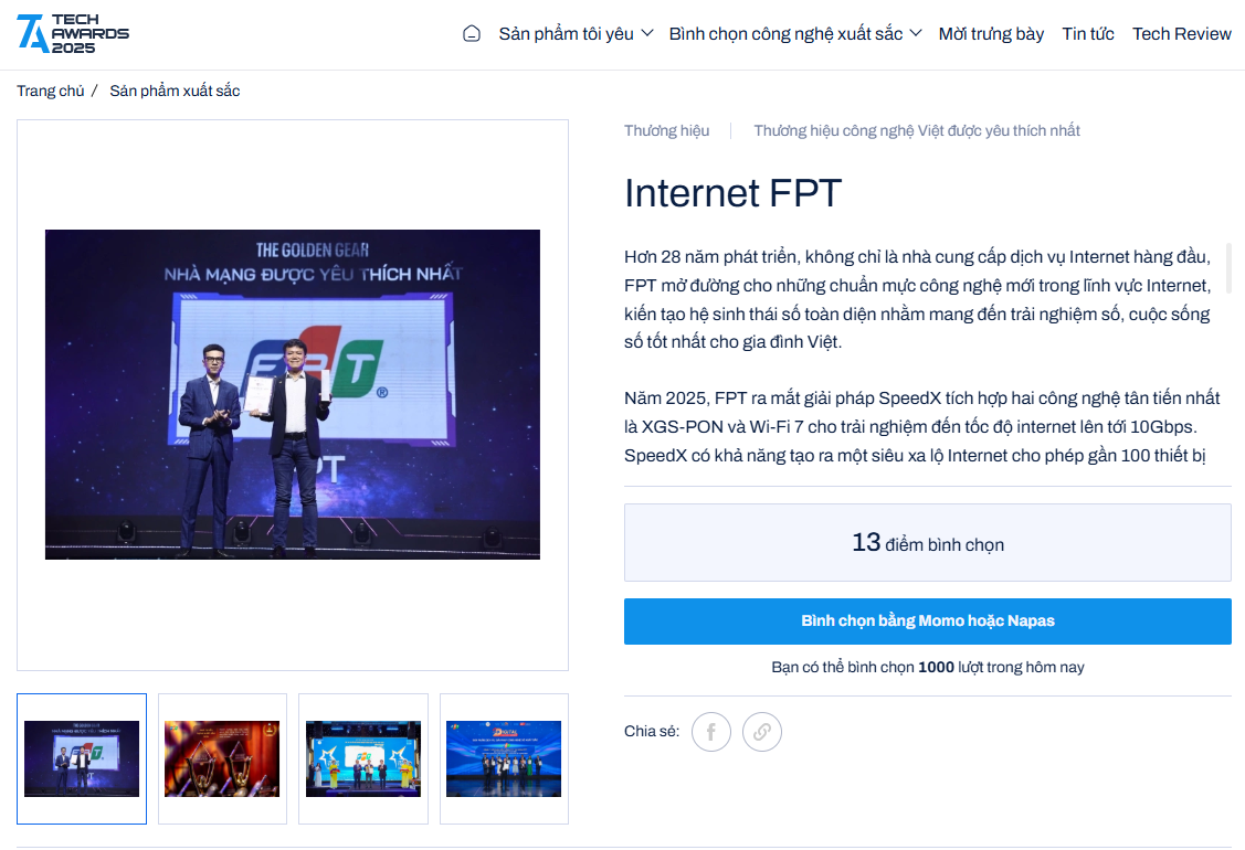 Internet FPT Tech Award 2025 